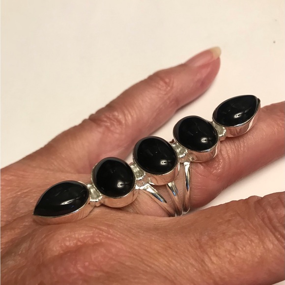 Black Onyx 925 Sterling Silver Ring - Picture 1 of 5